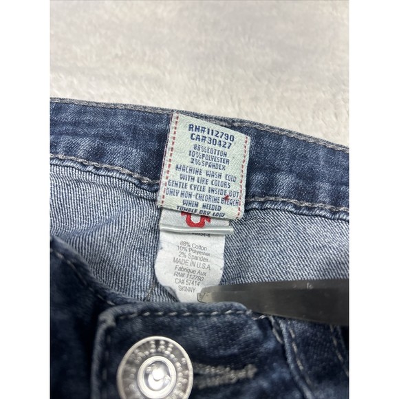 True Religion Section Skinny Blue Denim Jeans Women's Size 27 USA Made 27x33 - Picture 5 of 10